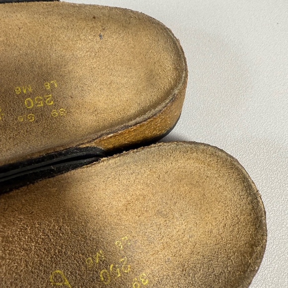 Papillio Blue Birkenstock Cork Footbed Vegan Leather 2 Strap Sandals - Picture 6 of 9